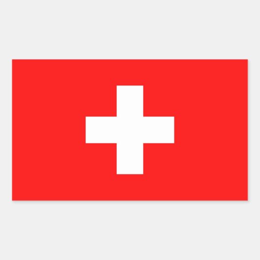 Sticker Rectangulaire Collier rectangle avec Drapeau de Suisse (Devant)