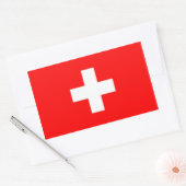 Sticker Rectangulaire Collier rectangle avec Drapeau de Suisse (Enveloppe)