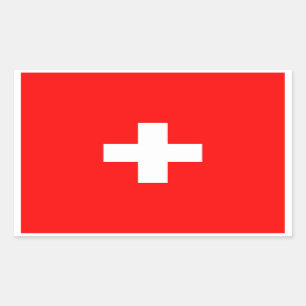 Sticker Rectangulaire Collier rectangle avec Drapeau de Suisse