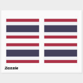 Sticker Rectangulaire Collier rectangle avec Drapeau de Thaïlande (Feuille)
