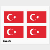 Sticker Rectangulaire Collier rectangle avec Drapeau de Turquie (Feuille)
