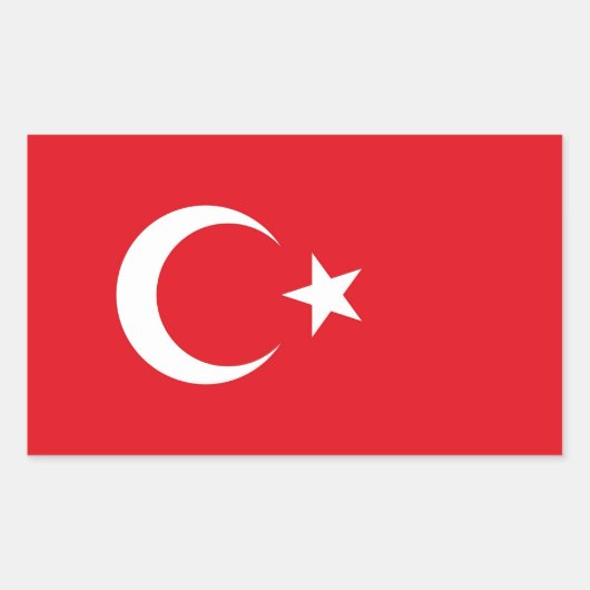 Sticker Rectangulaire Collier rectangle avec Drapeau de Turquie (Devant)