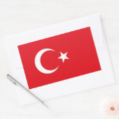 Sticker Rectangulaire Collier rectangle avec Drapeau de Turquie (Enveloppe)