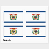 Sticker Rectangulaire Collier rectangle avec Drapeau de Virginie Occiden (Feuille)