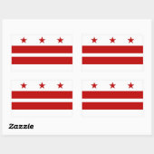 Sticker Rectangulaire Collier rectangle avec drapeau de Washington DC (Feuille)