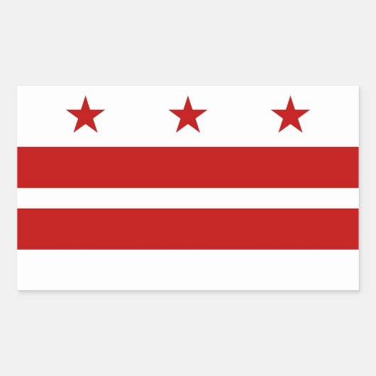 Sticker Rectangulaire Collier rectangle avec drapeau de Washington DC (Devant)