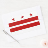 Sticker Rectangulaire Collier rectangle avec drapeau de Washington DC (Enveloppe)