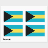 Sticker Rectangulaire Collier rectangle avec Drapeau des Bahamas (Feuille)