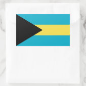 Sticker Rectangulaire Collier rectangle avec Drapeau des Bahamas (Sac)