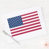 Sticker Rectangulaire Collier rectangle avec Drapeau des États-Unis. (Enveloppe)