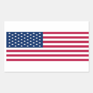 Sticker Rectangulaire Collier rectangle avec Drapeau des États-Unis.