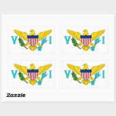 Sticker Rectangulaire Collier rectangle avec drapeau des îles Vierges (Feuille)