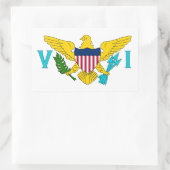 Sticker Rectangulaire Collier rectangle avec drapeau des îles Vierges (Sac)