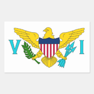 Sticker Rectangulaire Collier rectangle avec drapeau des îles Vierges