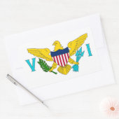 Sticker Rectangulaire Collier rectangle avec drapeau des îles Vierges (Enveloppe)