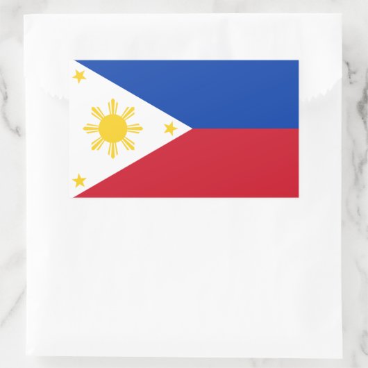 Sticker Rectangulaire Collier rectangle avec Drapeau des Philippines (Sac)