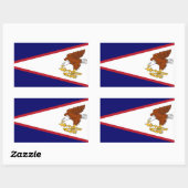 Sticker Rectangulaire Collier rectangle avec Drapeau des Samoa américain (Feuille)