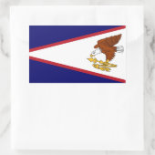 Sticker Rectangulaire Collier rectangle avec Drapeau des Samoa américain (Sac)