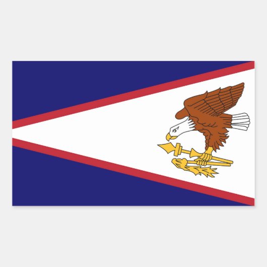 Sticker Rectangulaire Collier rectangle avec Drapeau des Samoa américain (Devant)