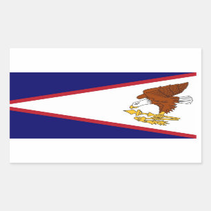 Sticker Rectangulaire Collier rectangle avec Drapeau des Samoa américain