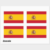 Sticker Rectangulaire Collier rectangle avec Drapeau d'Espagne (Feuille)