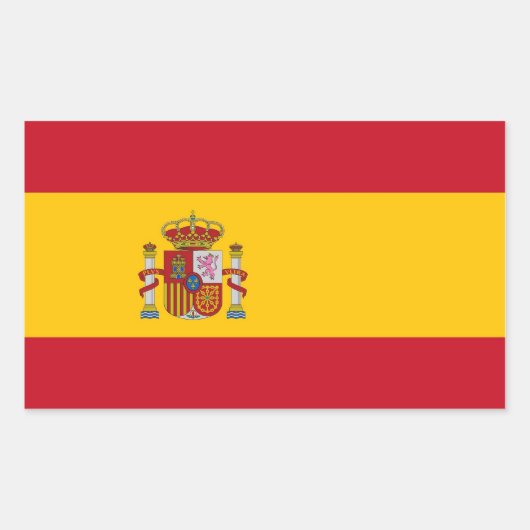 Sticker Rectangulaire Collier rectangle avec Drapeau d'Espagne (Devant)