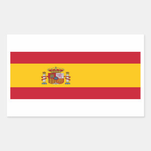 Sticker Rectangulaire Collier rectangle avec Drapeau d'Espagne