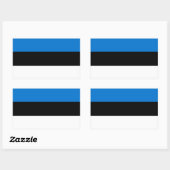Sticker Rectangulaire Collier rectangle avec Drapeau d'Estonie (Feuille)