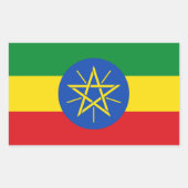 Sticker Rectangulaire Collier rectangle avec Drapeau d'Ethiopie (Devant)
