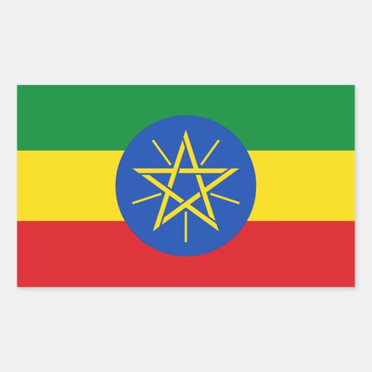 Sticker Rectangulaire Collier rectangle avec Drapeau d'Ethiopie (Devant)