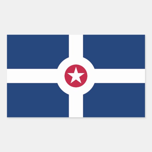 Sticker Rectangulaire Collier rectangle avec Drapeau d'Indianapolis, USA (Devant)