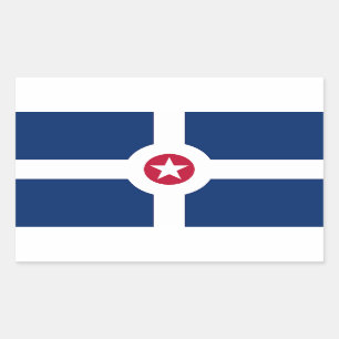 Sticker Rectangulaire Collier rectangle avec Drapeau d'Indianapolis, USA