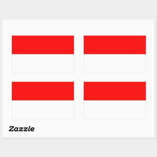 Sticker Rectangulaire Collier rectangle avec drapeau d'Indonésie (Feuille)