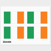 Sticker Rectangulaire Collier rectangle avec Drapeau d'Irlande (Feuille)