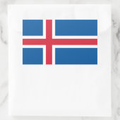 Sticker Rectangulaire Collier rectangle avec Drapeau d'Islande (Sac)