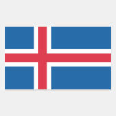 Sticker Rectangulaire Collier rectangle avec Drapeau d'Islande (Devant)