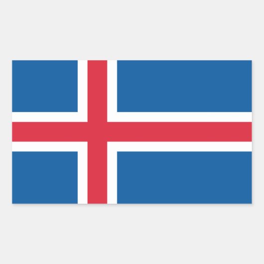 Sticker Rectangulaire Collier rectangle avec Drapeau d'Islande (Devant)