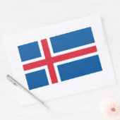 Sticker Rectangulaire Collier rectangle avec Drapeau d'Islande (Enveloppe)