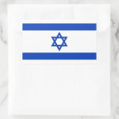 Sticker Rectangulaire Collier rectangle avec Drapeau d'Israël (Sac)