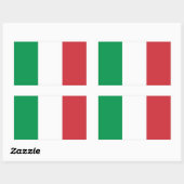 Sticker Rectangulaire Collier rectangle avec Drapeau d'Italie (Feuille)