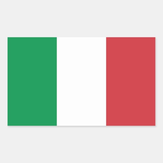 Sticker Rectangulaire Collier rectangle avec Drapeau d'Italie (Devant)