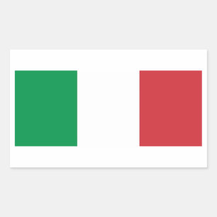 Sticker Rectangulaire Collier rectangle avec Drapeau d'Italie