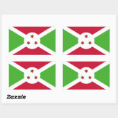 Sticker Rectangulaire Collier rectangle avec Drapeau du Burundi (Feuille)