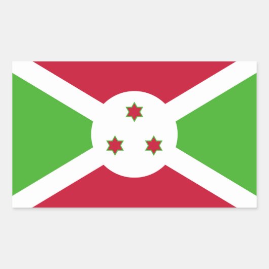 Sticker Rectangulaire Collier rectangle avec Drapeau du Burundi (Devant)