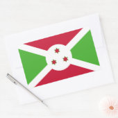 Sticker Rectangulaire Collier rectangle avec Drapeau du Burundi (Enveloppe)