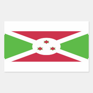 Sticker Rectangulaire Collier rectangle avec Drapeau du Burundi