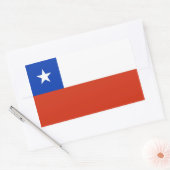 Sticker Rectangulaire Collier rectangle avec Drapeau du Chili (Enveloppe)