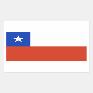 Sticker Rectangulaire Collier rectangle avec Drapeau du Chili