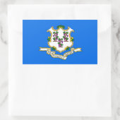 Sticker Rectangulaire Collier rectangle avec Drapeau du Connecticut, U.S (Sac)