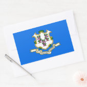 Sticker Rectangulaire Collier rectangle avec Drapeau du Connecticut, U.S (Enveloppe)